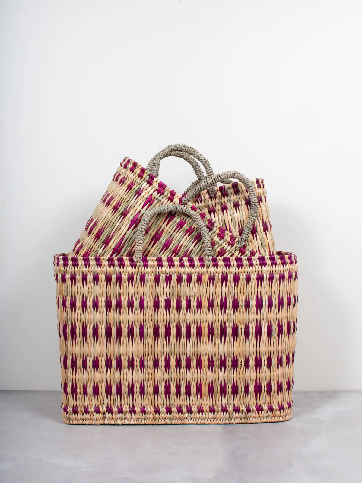 Woven Reed Basket - Violet