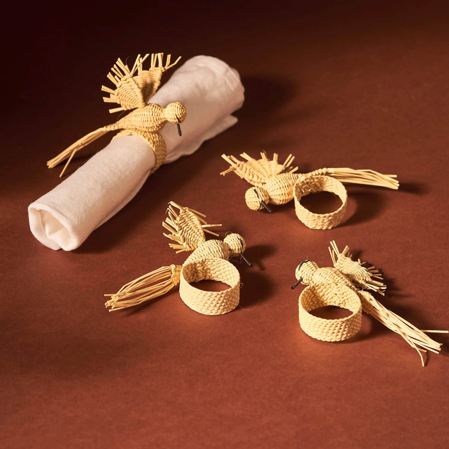 Palmito Hummingbird Napkin Rings (Set of 4)