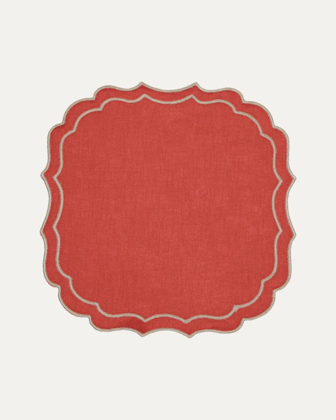 Greta Placemat, Terracotta with Brown