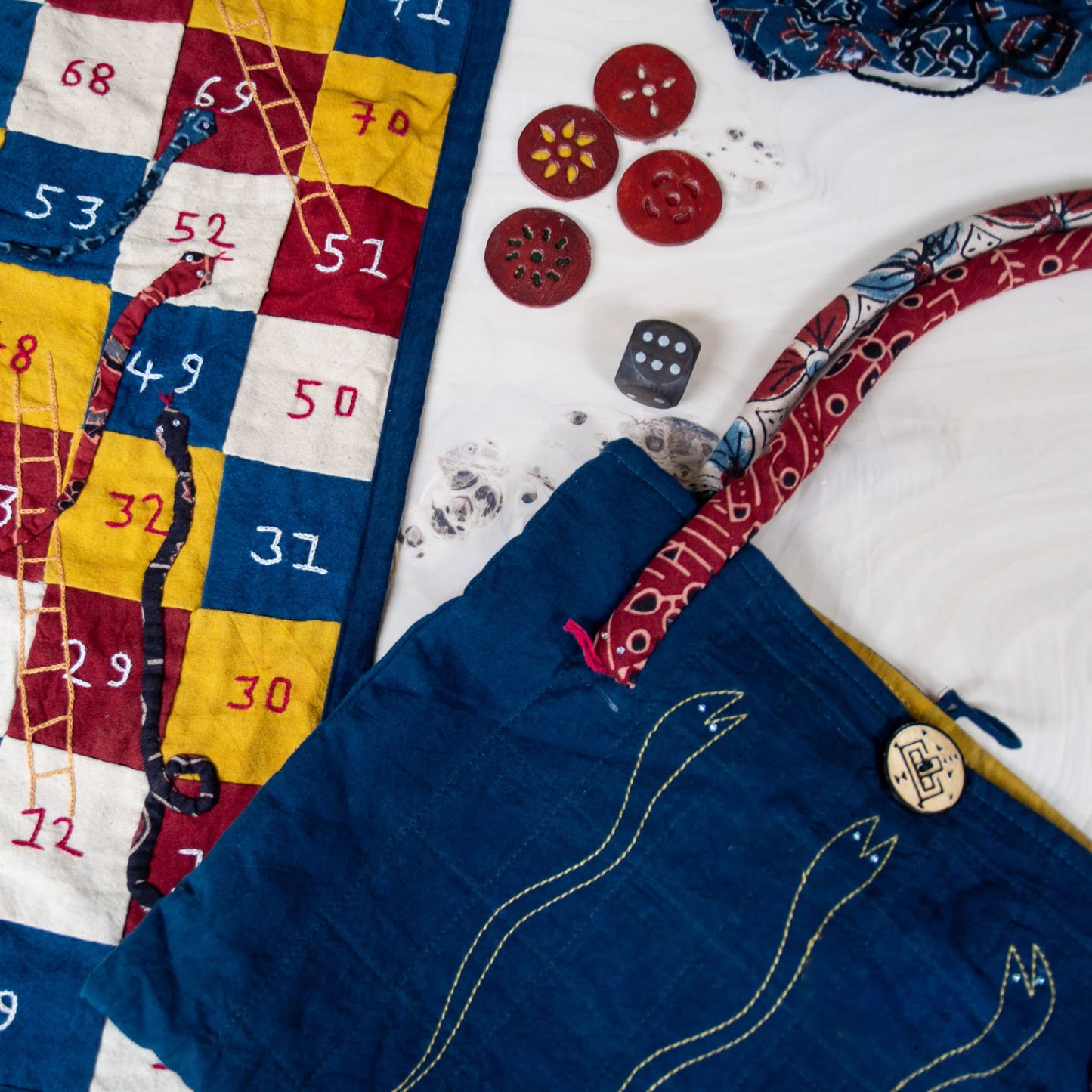 Snakes & Ladders Fabric Board Game