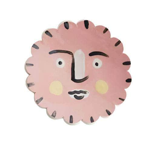 Isolation Face Scalloped Round Trinket Dish Pink