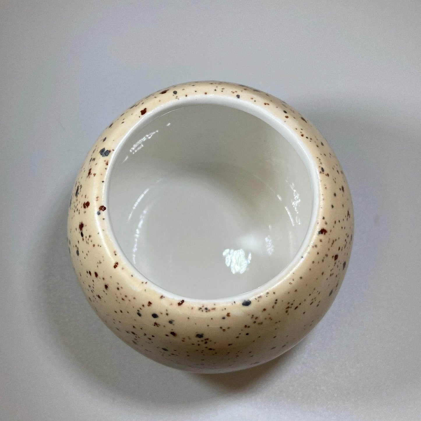 Sugar Bowl with Spoon Honey Speckle Glaze