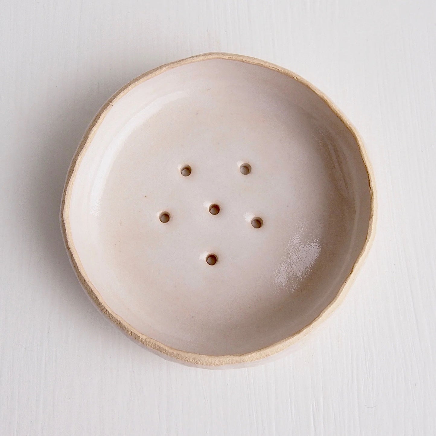 Handmade White Ceramic Soap Dish