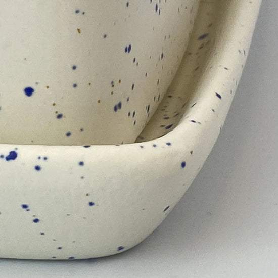 Butter Dish Light Speckled Blue Glaze