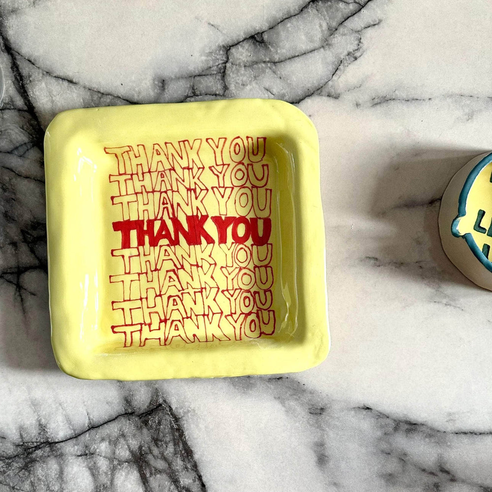 Thank You Trinket Tray Yellow & Red