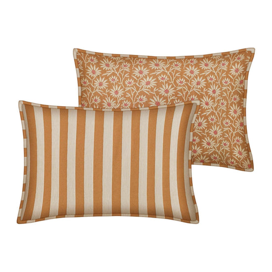 Double Sided Cushion Jackie Caramel & Ecru x Mako Caramel & Ecru