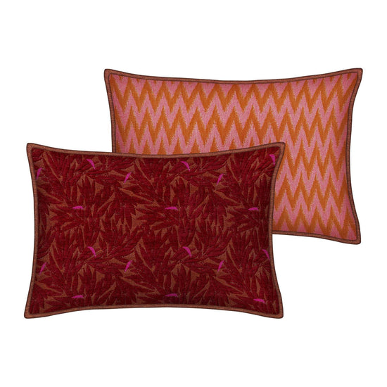 Double Sided Cushion Yoko Bordeaux & Spice x Rosita Orange & Pink