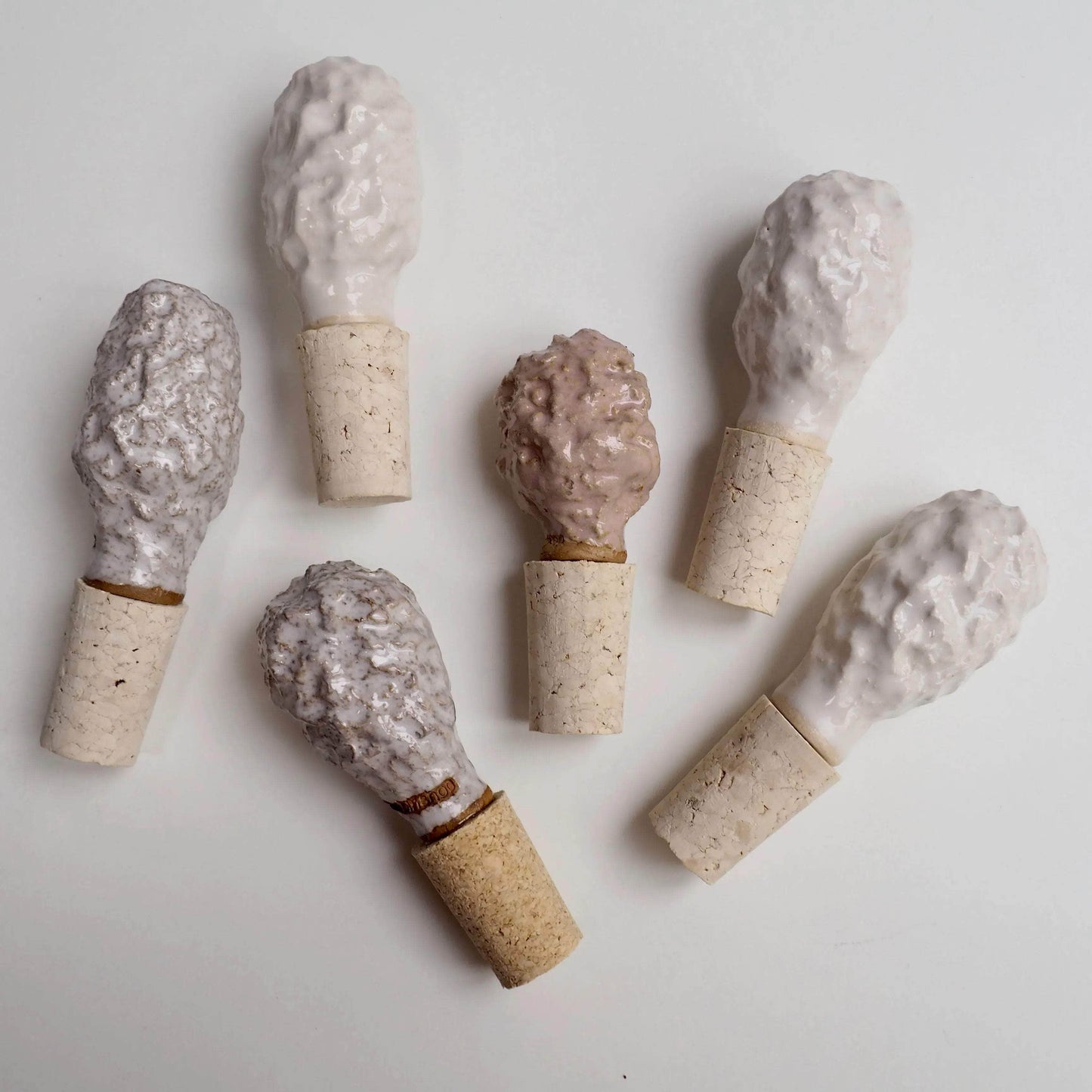 Handmade Textural Ceramic And Cork Bottle Stopper