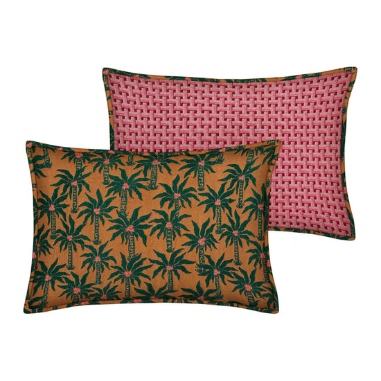 Double Sided Cushion Laura Moss & Caramel x Janis Bordeaux & Pink