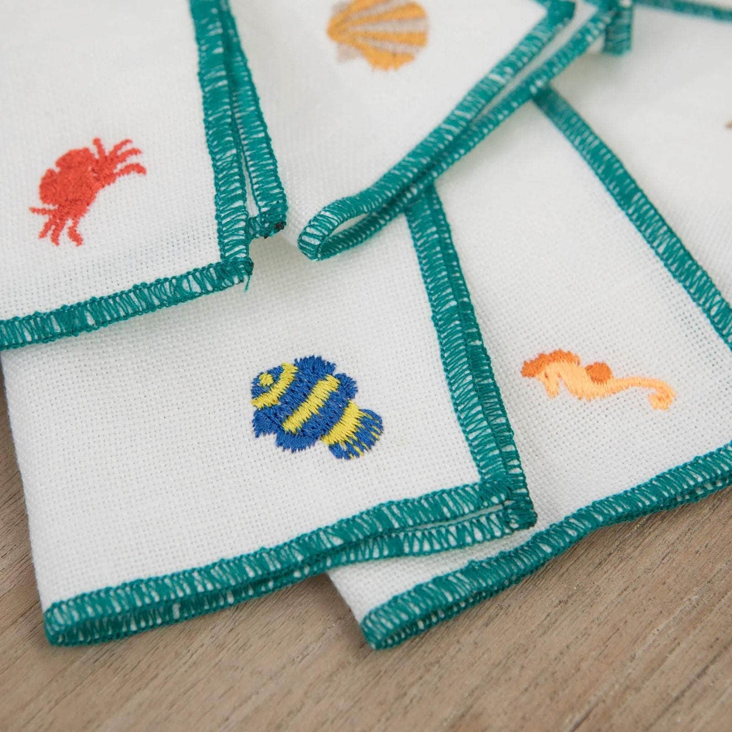 Sea Cocktail Linen Napkins - Set of 8