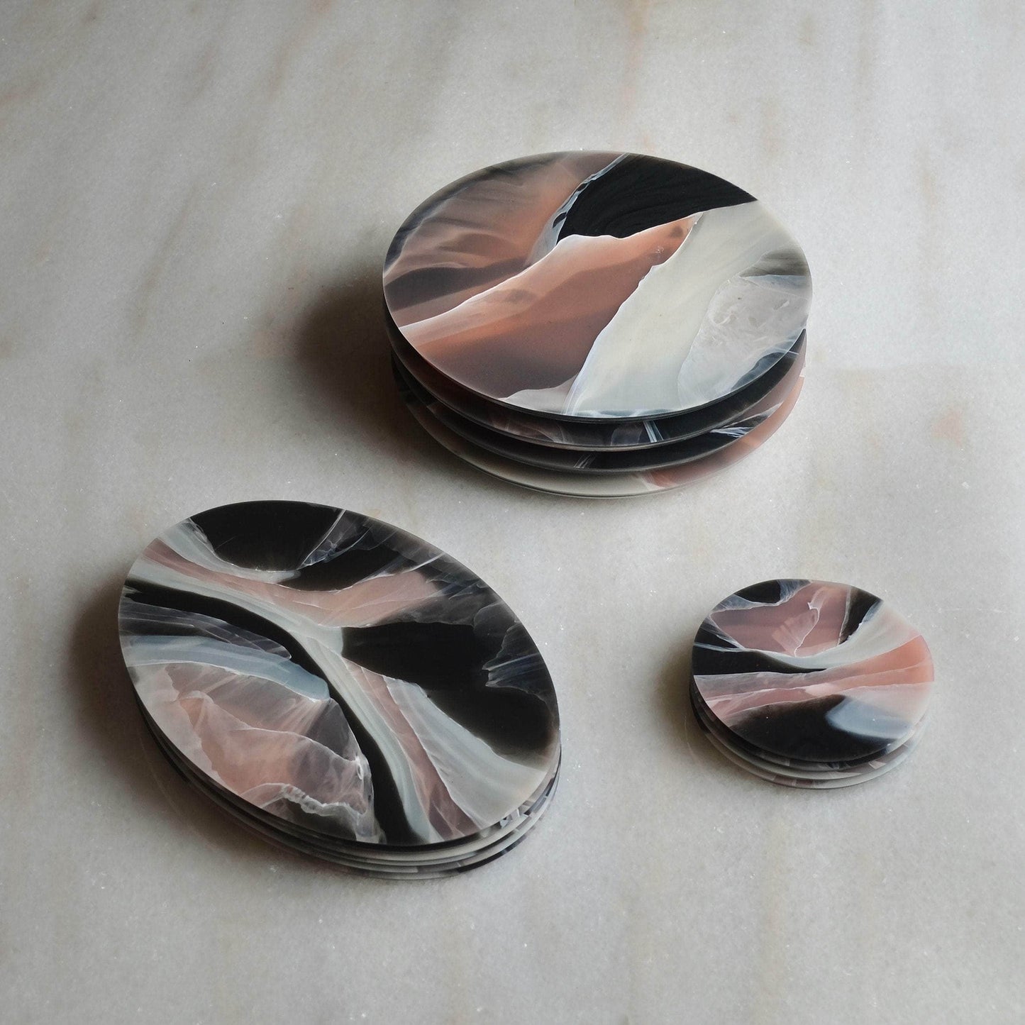 Recycled Plastic Coaster Tortoiseshell Rose Quartz