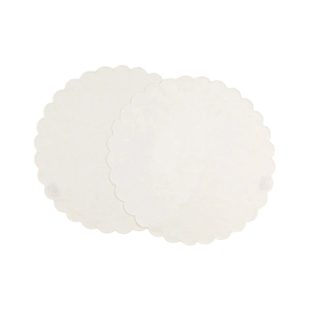 The White Linen Scalloped Round Placemats (Set of 2)