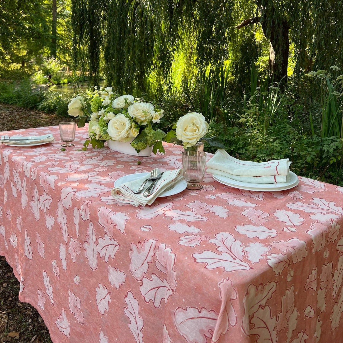 Grace Tablecloth - Pink Linen