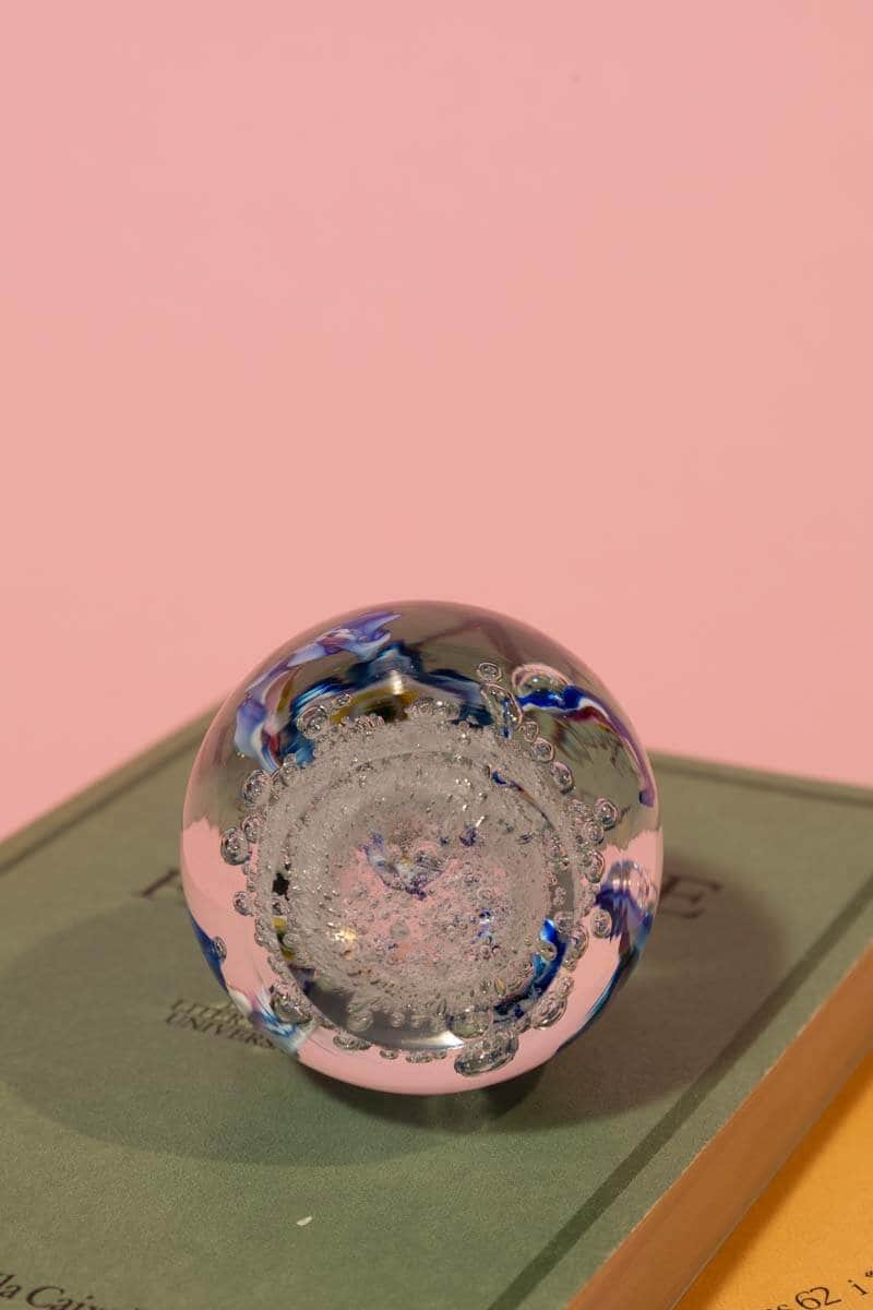 Millefiori Art Glass Egg Paperweight