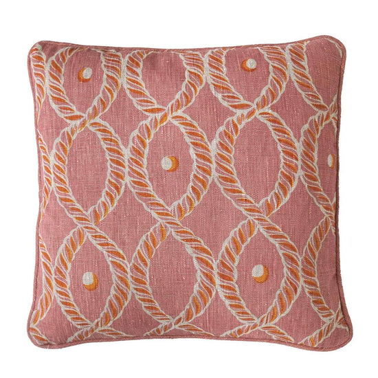 Dolly Small Piped Cushion in Pink and Gold
