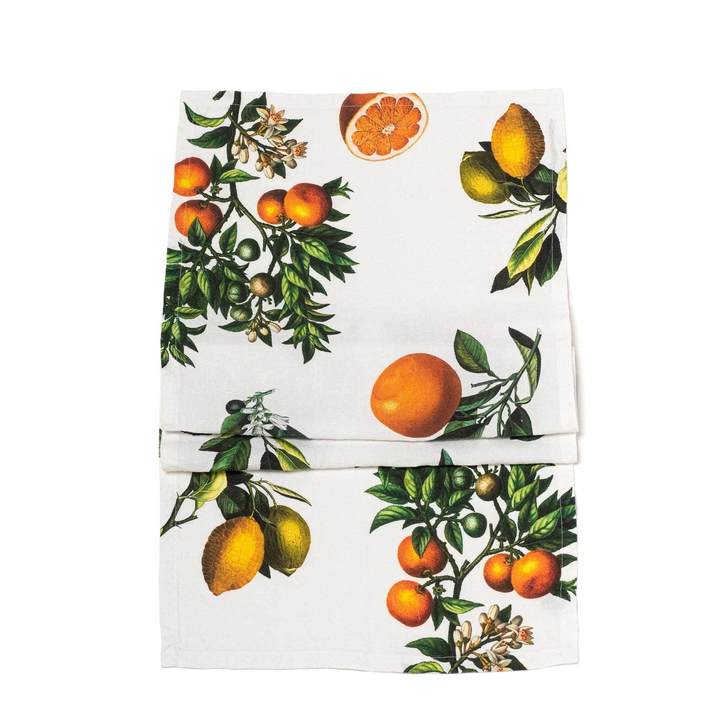 Linen Table Runner CITRUS  White