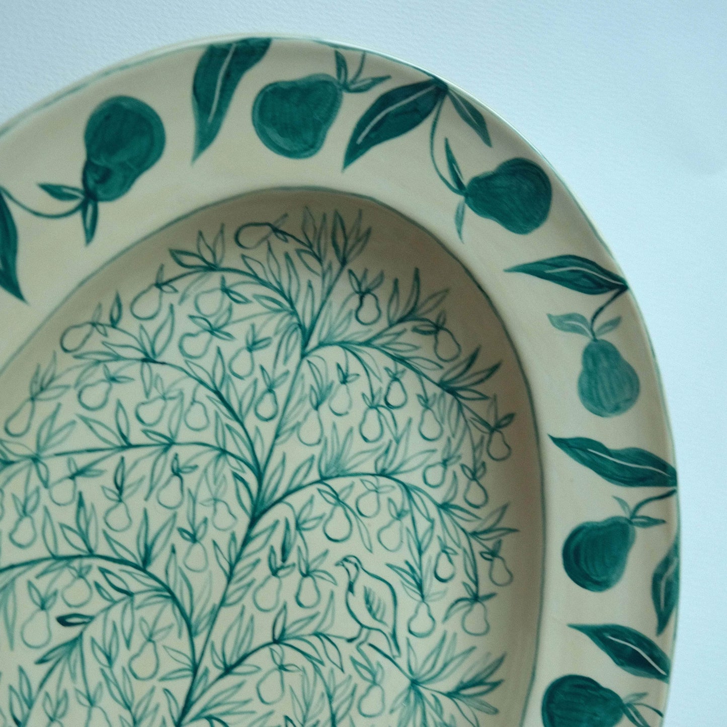 ‘And a Partridge in a Pear Tree’ Hand-Painted Christmas Platter 02