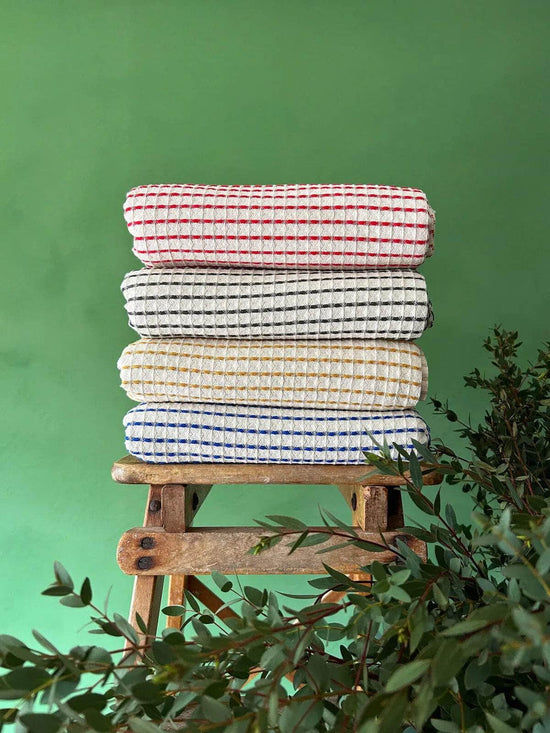 Milos Check Hammam Towel - Mustard