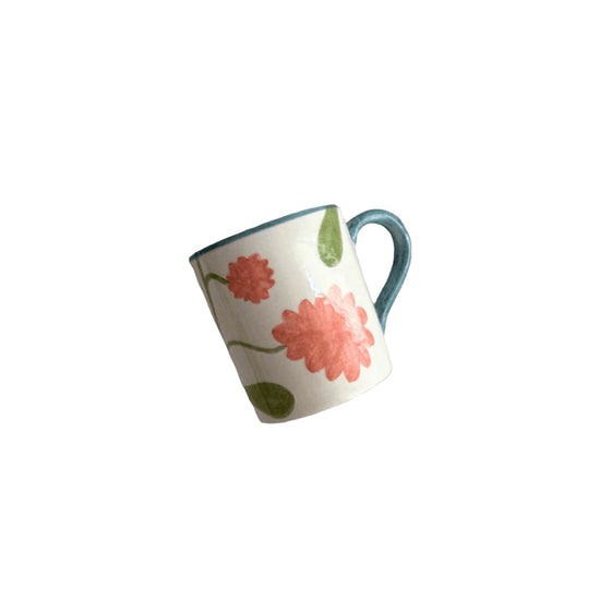 Colourful Light Blue Flower Mugs (Set of 2)