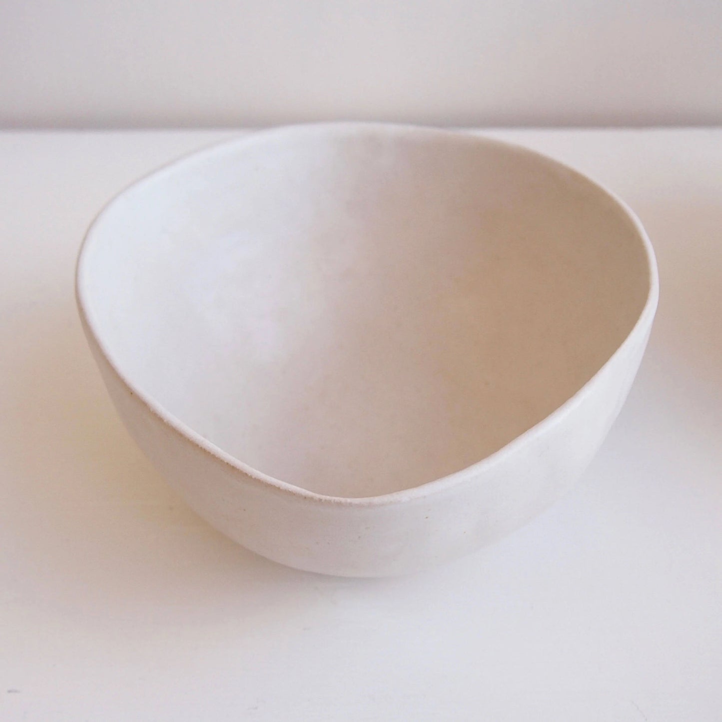 White Pottery Handmade Serving Bowl