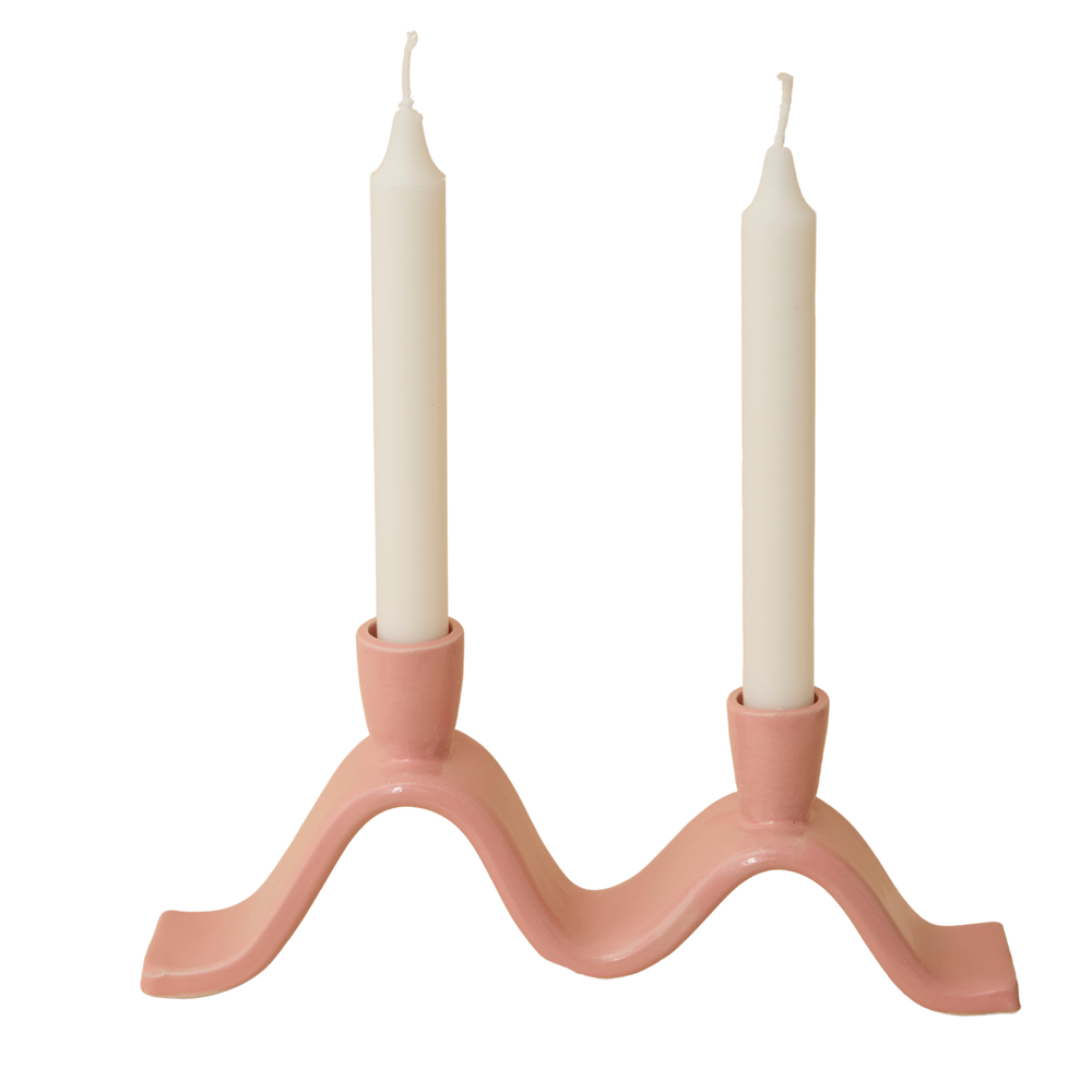 Small Wavy Candelabra - Pink