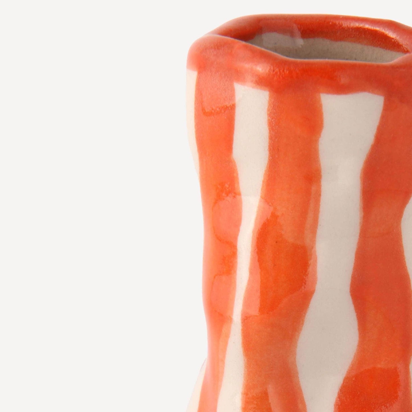 Flame Orange Candy Stripe Candle Holder