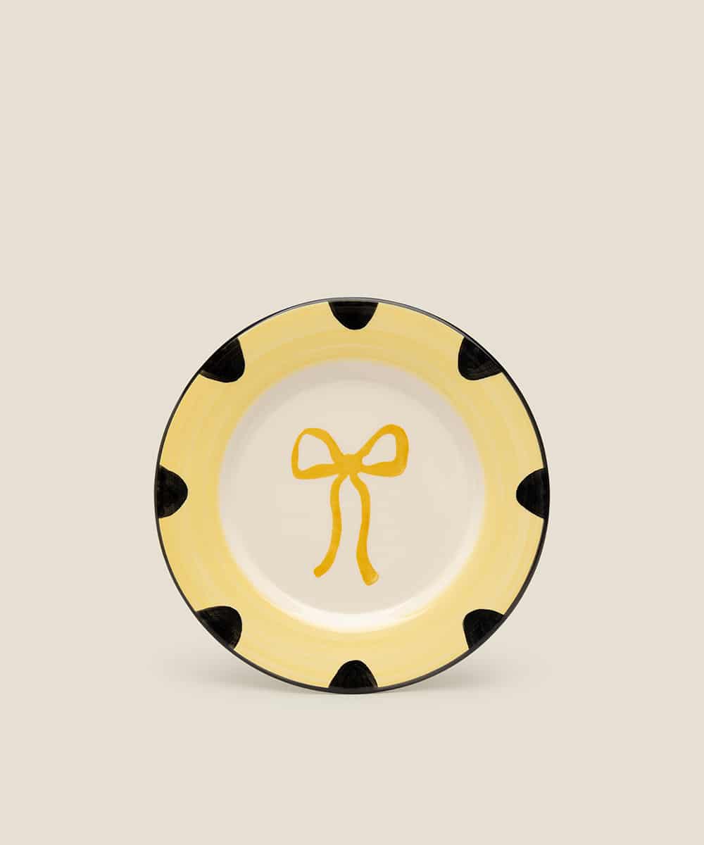 Yellow Bow Dessert Plate