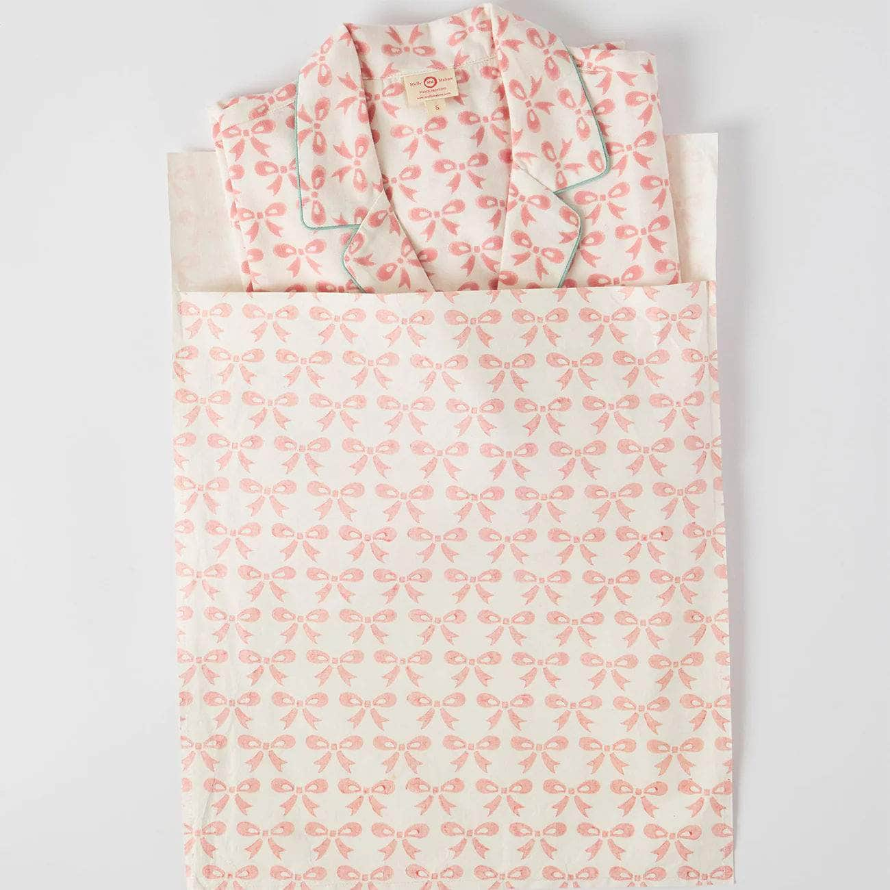 Women's Luxury Cotton Pyjamas Bows Pink