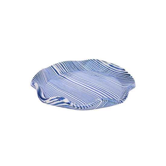 Cobalt Striped Trinket Dish