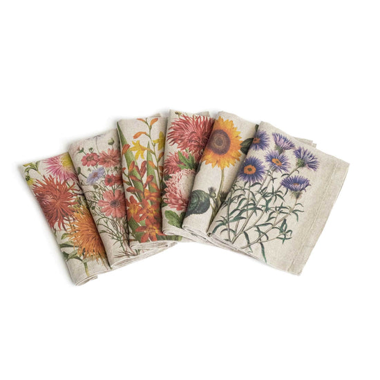 Linen Napkins COUNTRY FLOWERS Set of 6