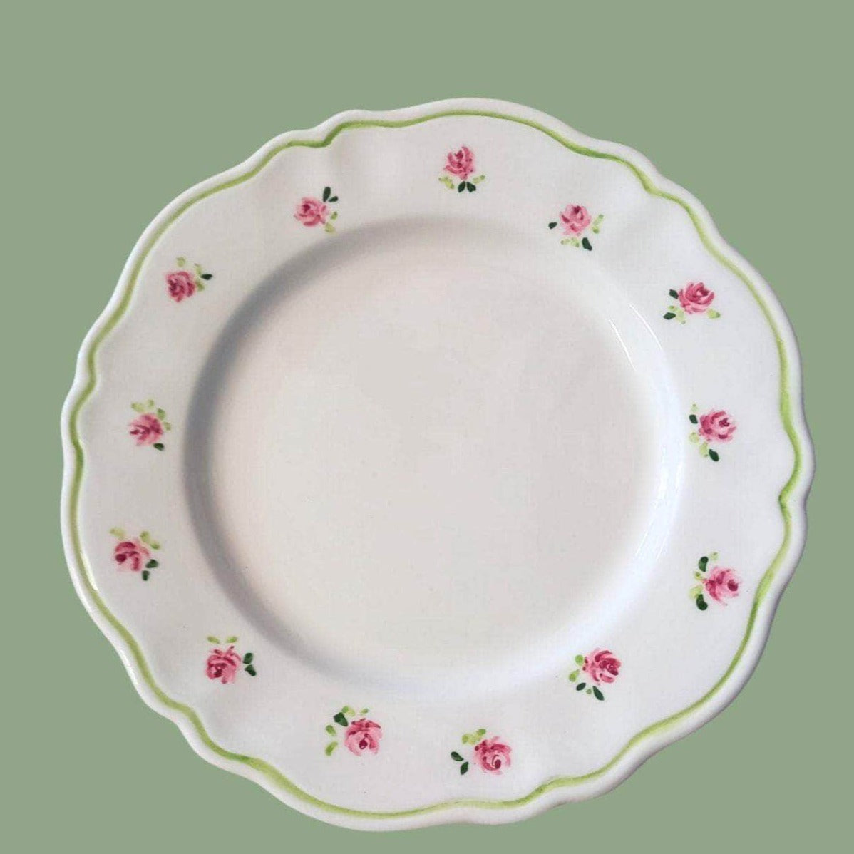 Ceramic Provence Pink Floral Plate Set of Six