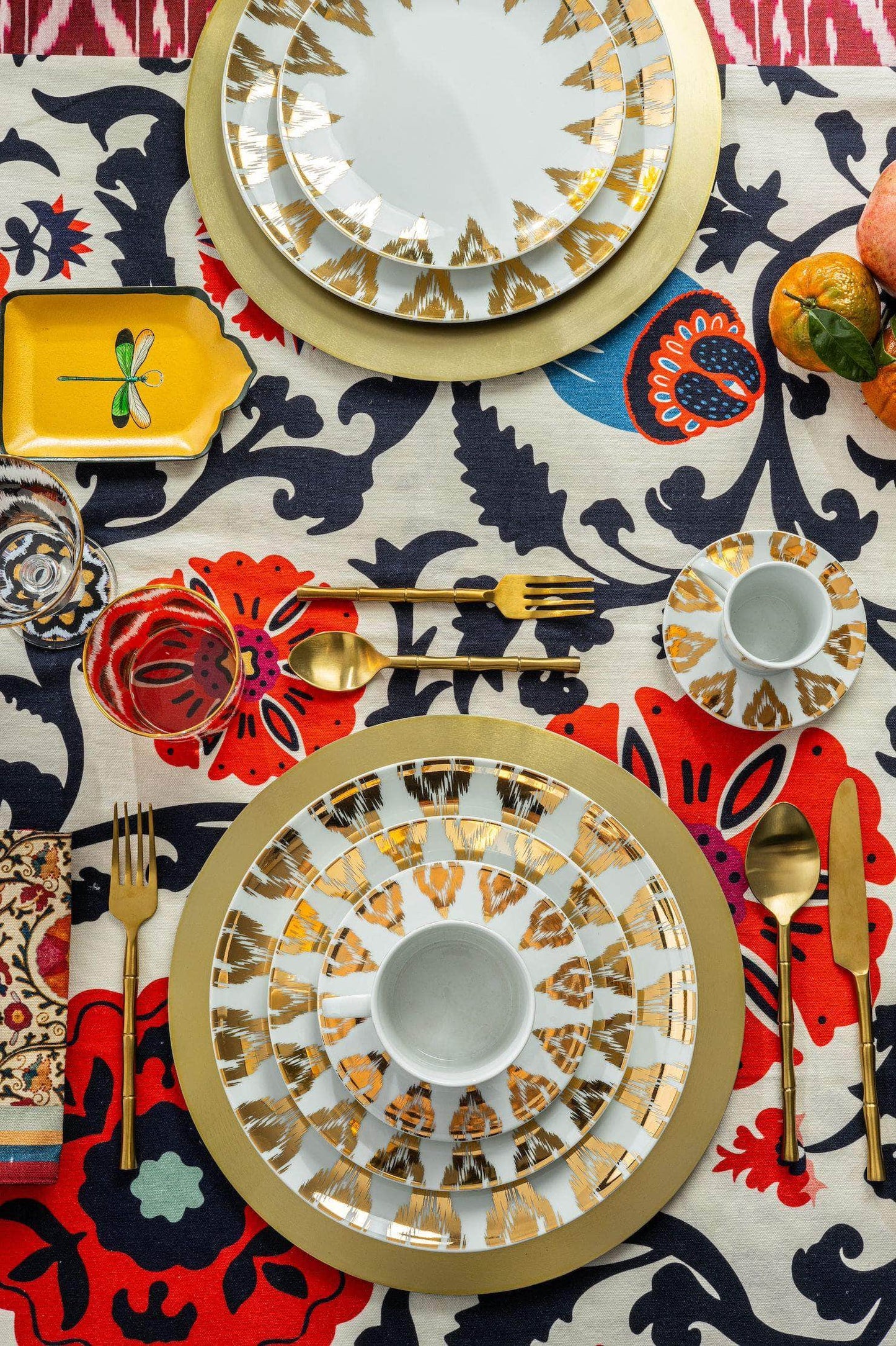 Uzbek Gold Porcelain Plate Collection