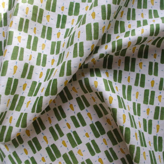Printed Little Check Fabric - Green