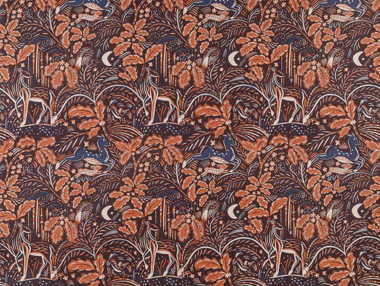 Staffordshire Fabric in Deep Navy and Rust
