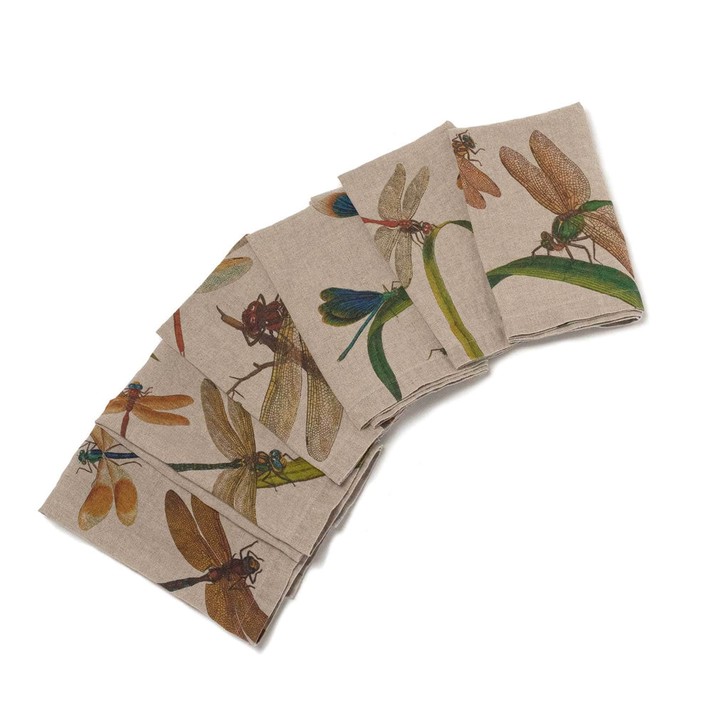 Linen Napkins LAKESIDE DRAGONFLIES Set of 6