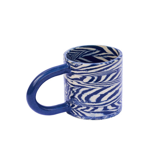 Cobalt Herringbone Mug