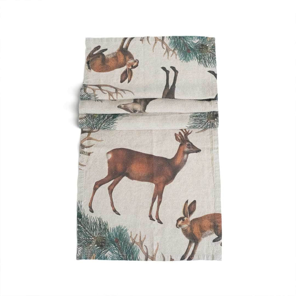 Linen Table Runner WILD ANIMALS