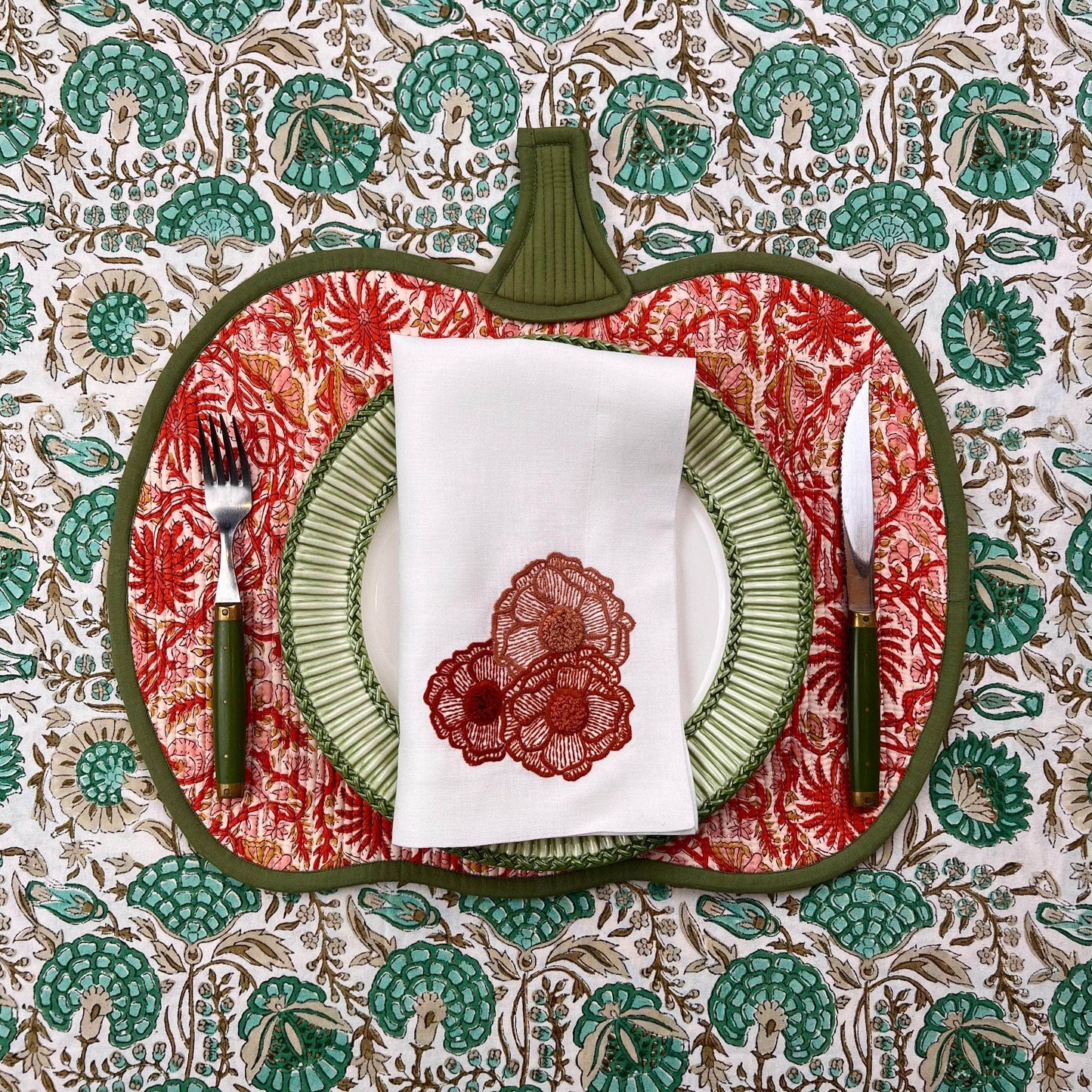 The Pumpkin Placemat - Rusts & Greens