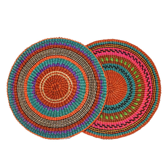 Colourful Placemats from Ghana - Complementary Set of 2 - Autumn