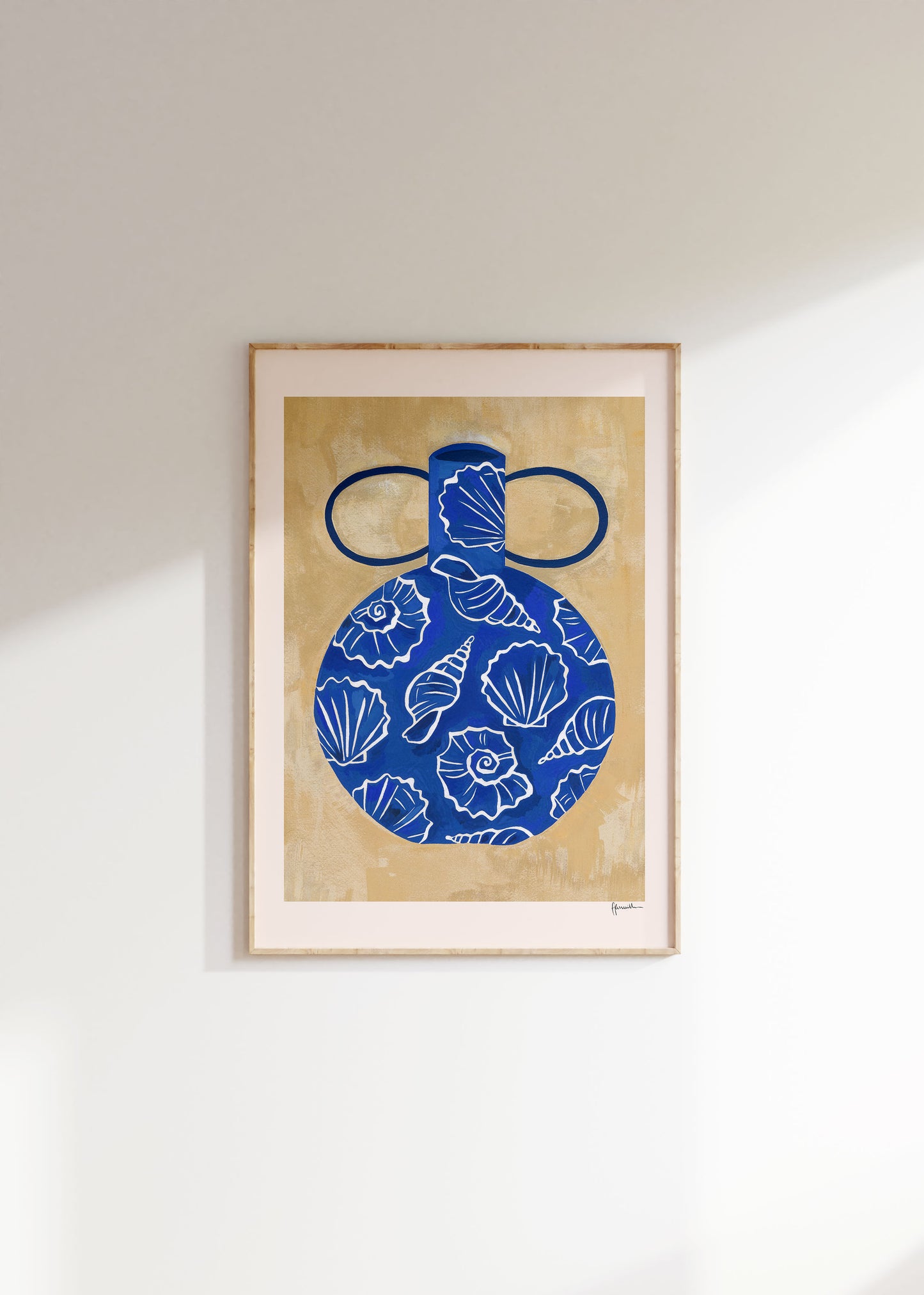 Blue Shell Vase Print