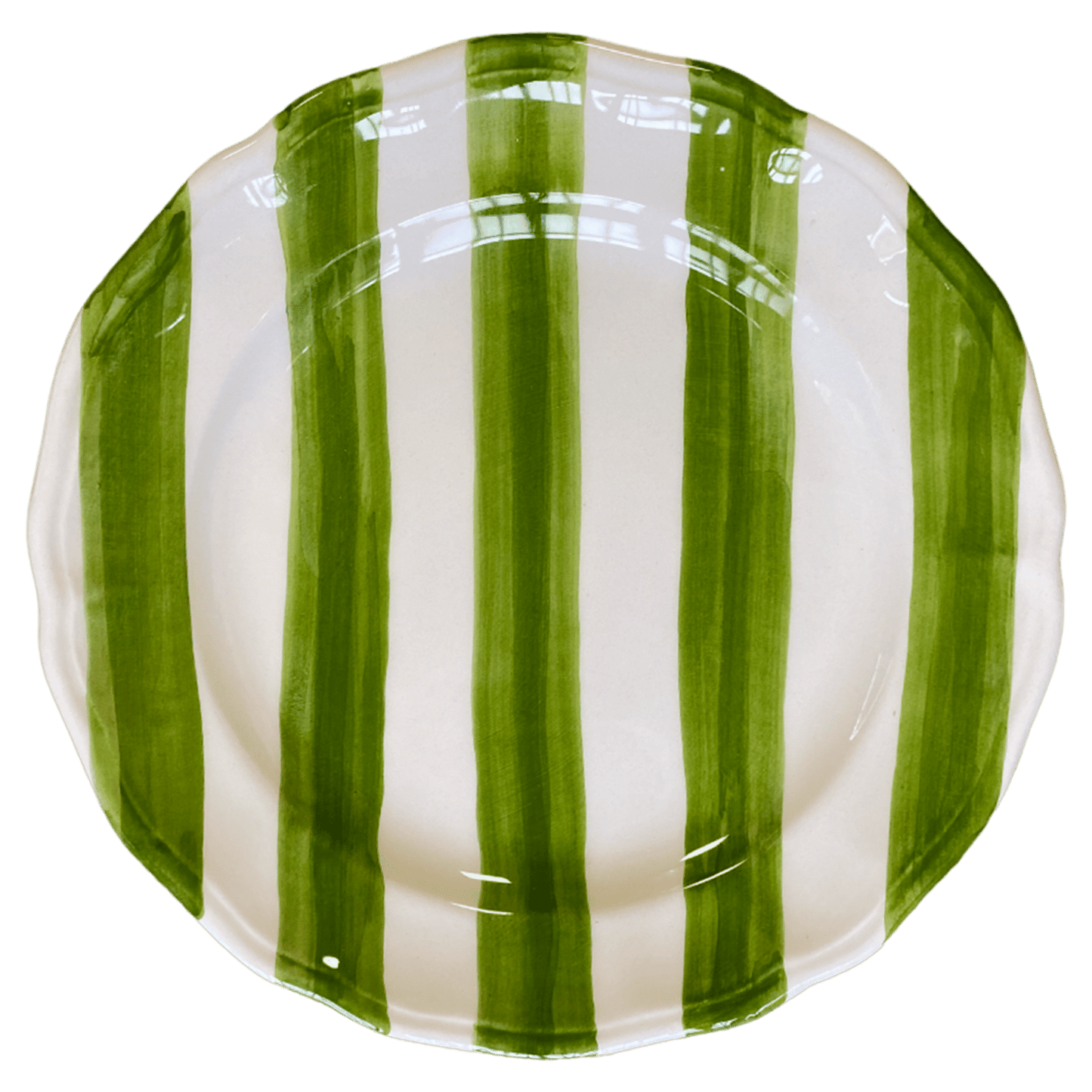 Set of Two Hand-Painted Ceramic Dessert Plate - Stripe Collection