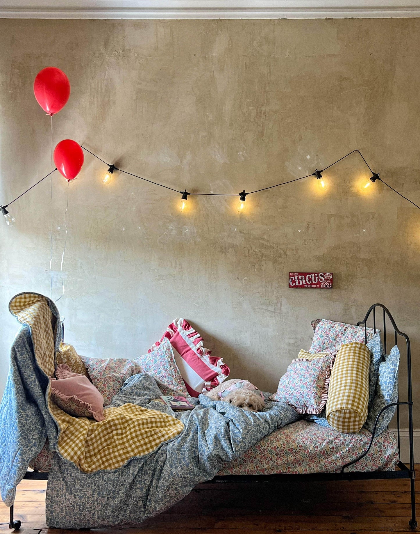 Linen Bolster Cushion in Seaside Stripes