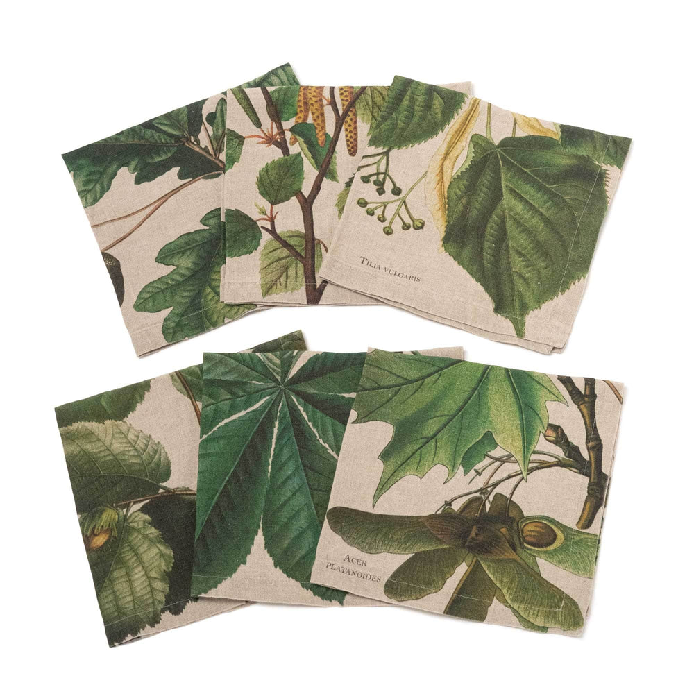 Linen Napkins TREES Set of 6