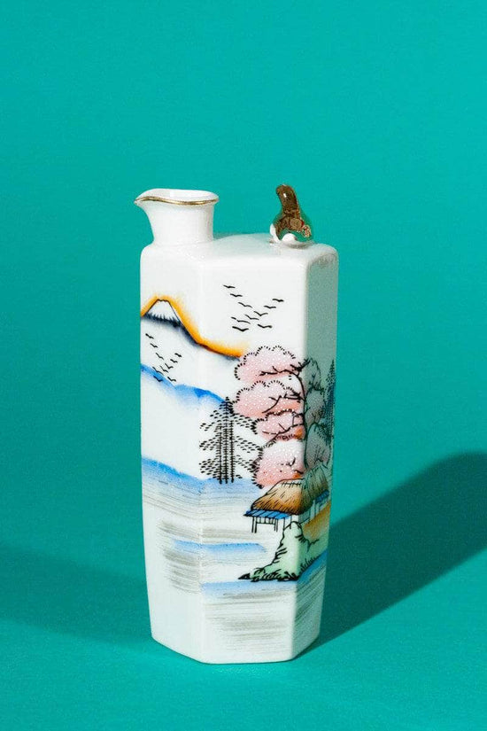 Vintage Hand Painted Japanese Whistling Sake Pitcher