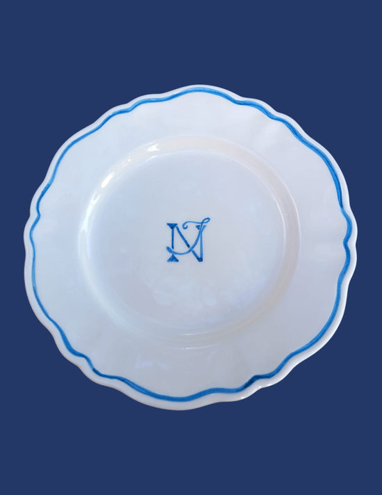 Personalised Ceramic Monogram Scalloped Plate Set