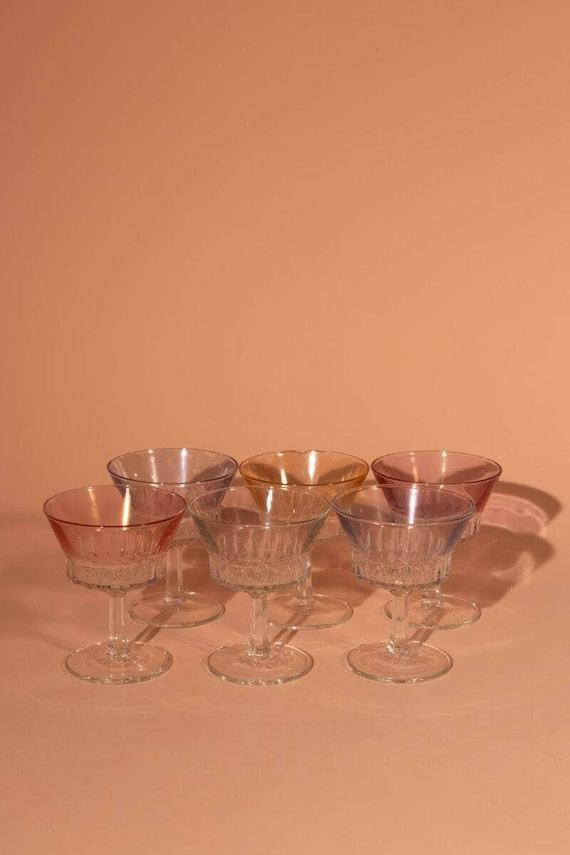 Vintage Spanish Champagne Glasses Set of Six