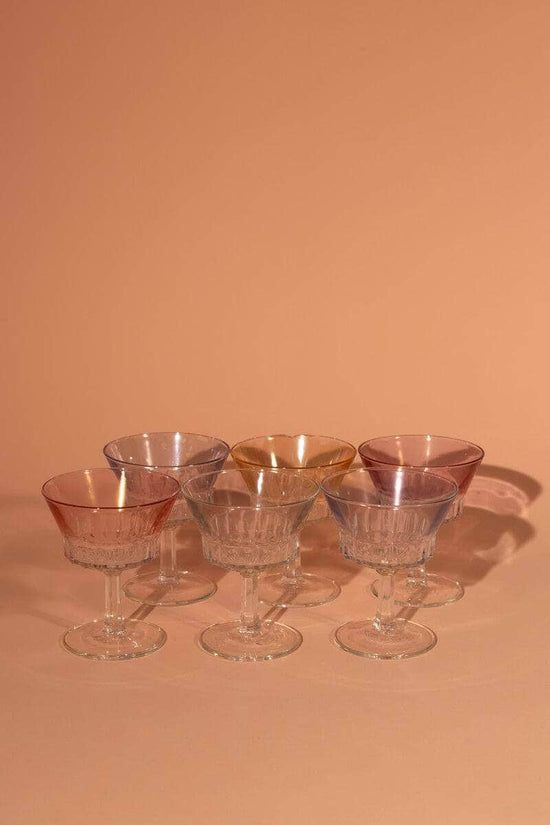 Vintage Spanish Champagne Glasses Set of Six