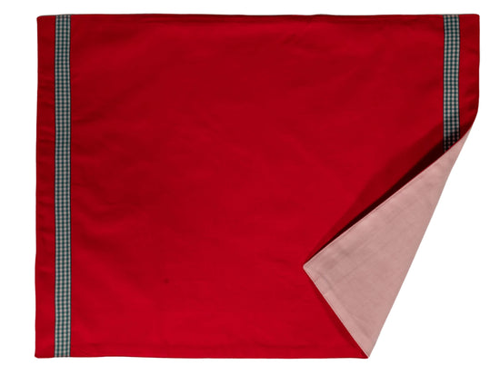 Red Colour Block Handmade Placemats Set of Two