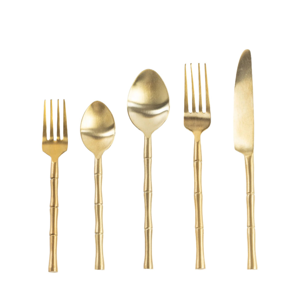 Gold Bamboo Cutlery Set