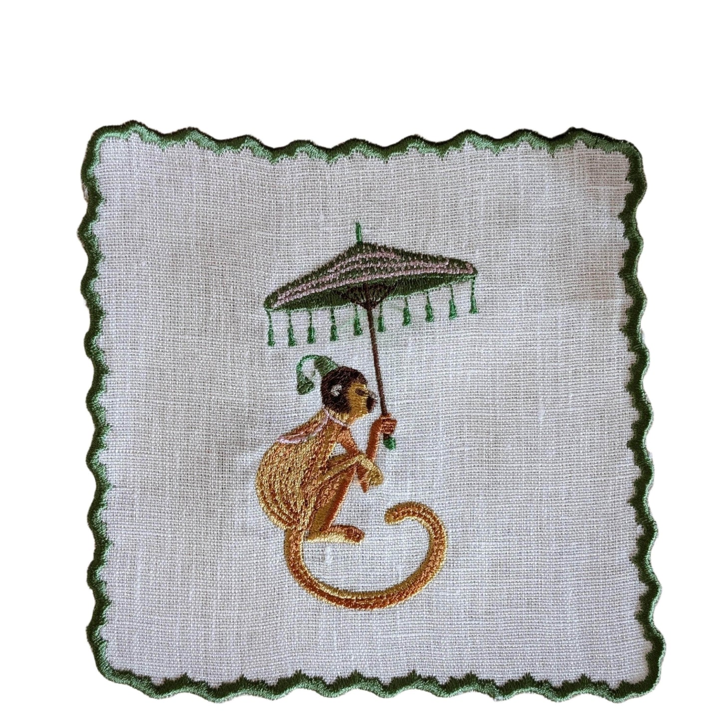 Monkeys - Monkeys Embroidery Cocktail Napkin Set (set of 6)